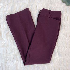 Ann Taylor LOFT Burgundy Dress Pants, High Waist Wide Leg Trouser Pants, Sz 6
